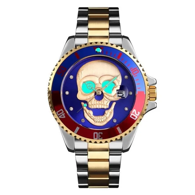 Montre tête de mort lumineuse